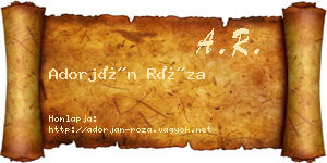 Adorján Róza névjegykártya