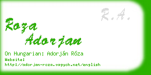 roza adorjan business card