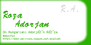 roza adorjan business card